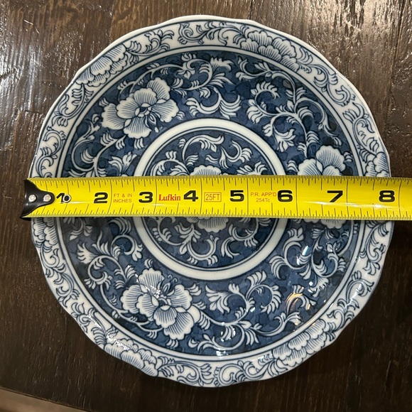 Blue and White Porcelain 8 inch Pasta Bowl - Picture 4 of 4